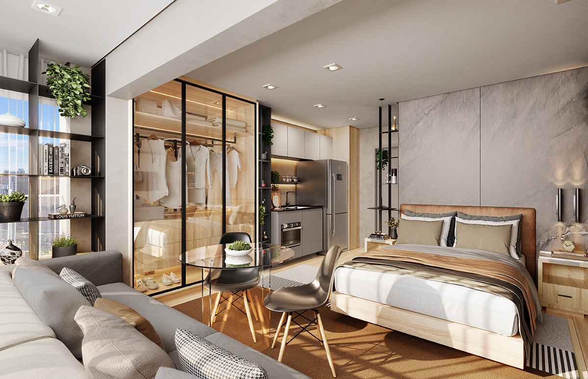 Galleria SP - Perspectiva Apto. 1 Dorm.