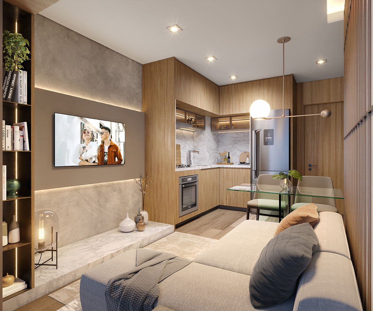 Galleria SP - Perspectiva Apto. 2 Dorms.